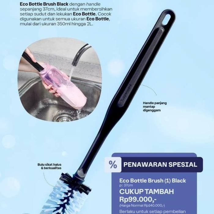 Eco brush sikat botol tupperware - Hitam