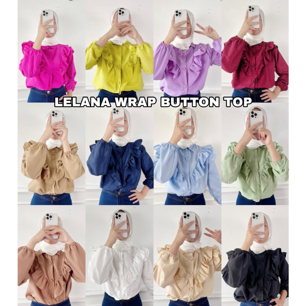 Lelana Wrap Button Ruffle Shirt