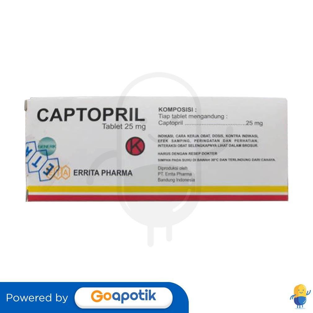 Captopril Errita Farma 25 Mg Box 100 Tablet