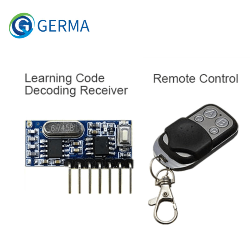 GERMA RF 433mhz Transmitter 4 Button Remote Control + Receiver Module Fixed EV1527 Decoding 4CH Output With Learning DIY Kit