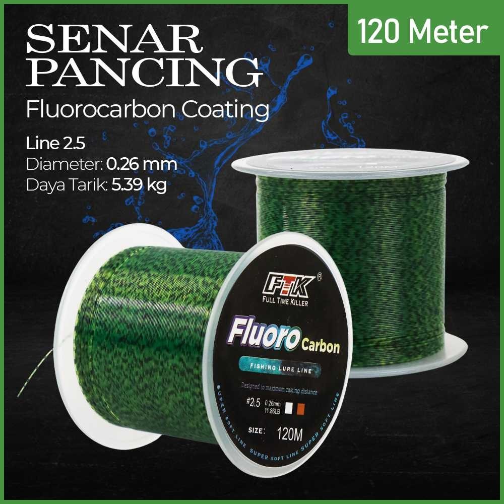 ‼️COD‼️ ARSYKSTRFTK Senar Pancing Invisible Spot Fluorocarbon Coating 120M - FT12 ‼️COD‼️