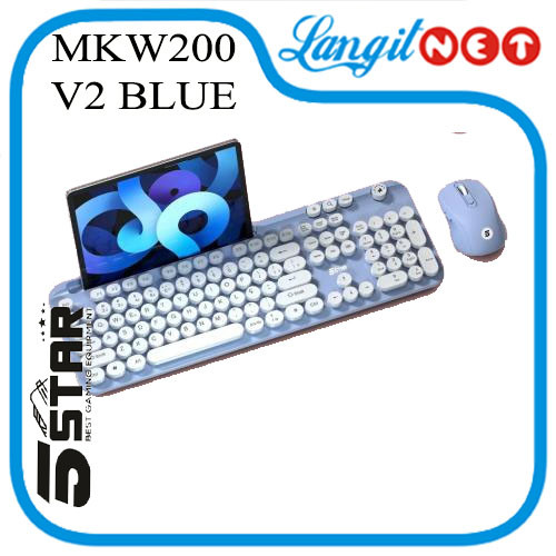 5STAR MKW200 V2 BLUE KEYBOARD + MOUSE WIRELESS/BLUETOOTH