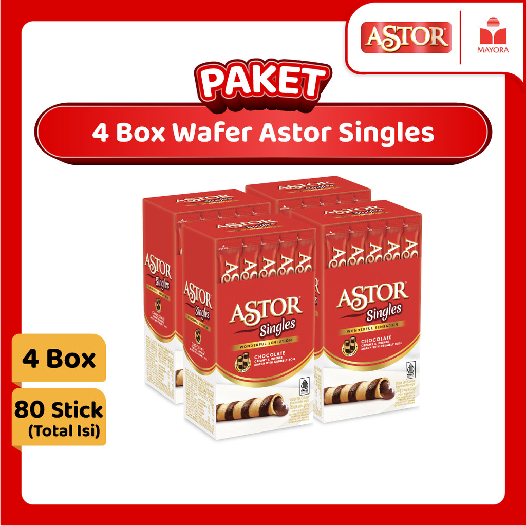 Paket 4 Box Wafer Astor Singles