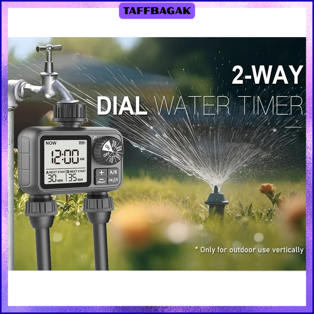 Digital Timer Keran Air Otomatis 2 Outlet Programmable IPX5 - HCT-M06