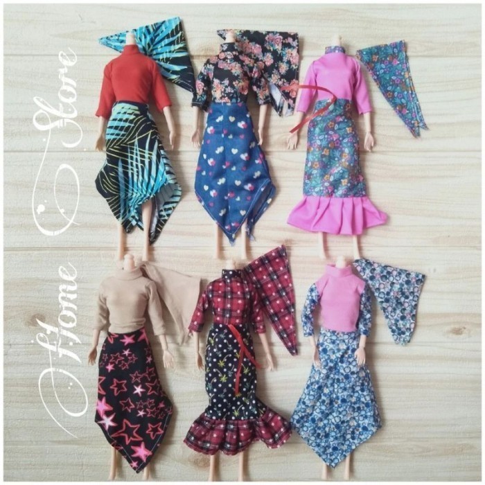 Boneka Baju Boneka Boneka Enam Pcs