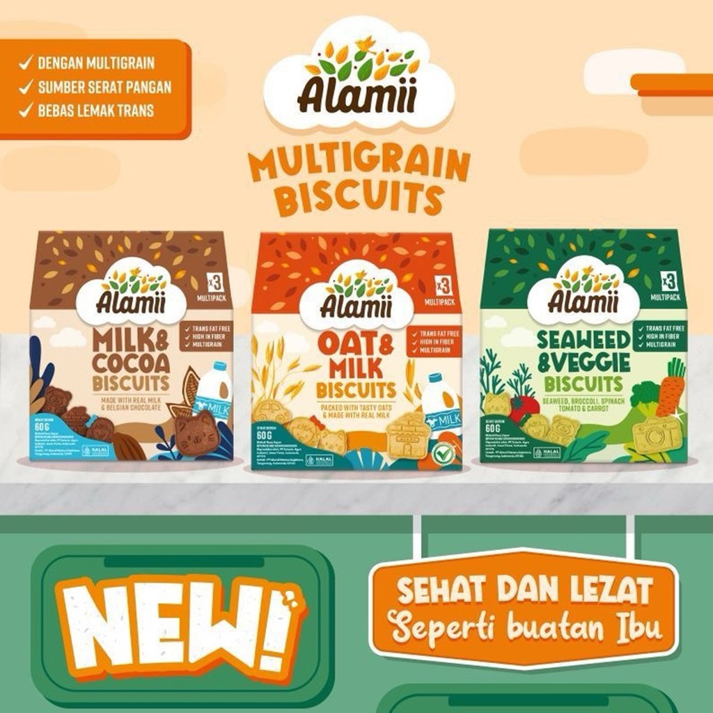 Alamii - Biscuits Multigrain 60gr - Biskuit Bayi