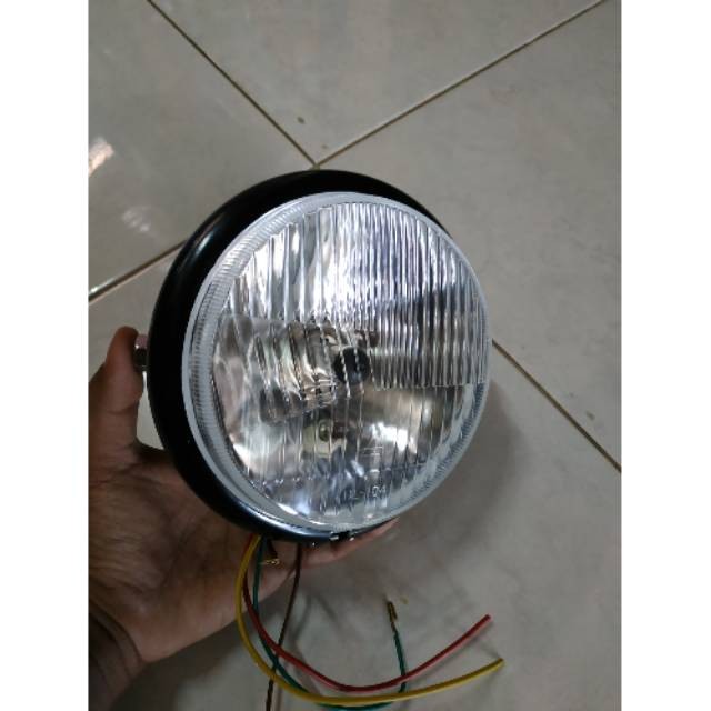 COD bisa Lampu jute HD hitam kaca putih