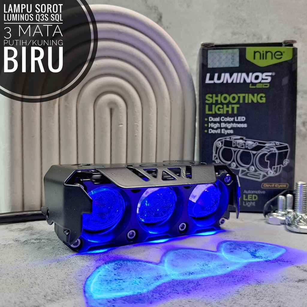 Lampu sorot Luminos Q3S SQL 3 Mata Putih Kuning Plus Devil Eye