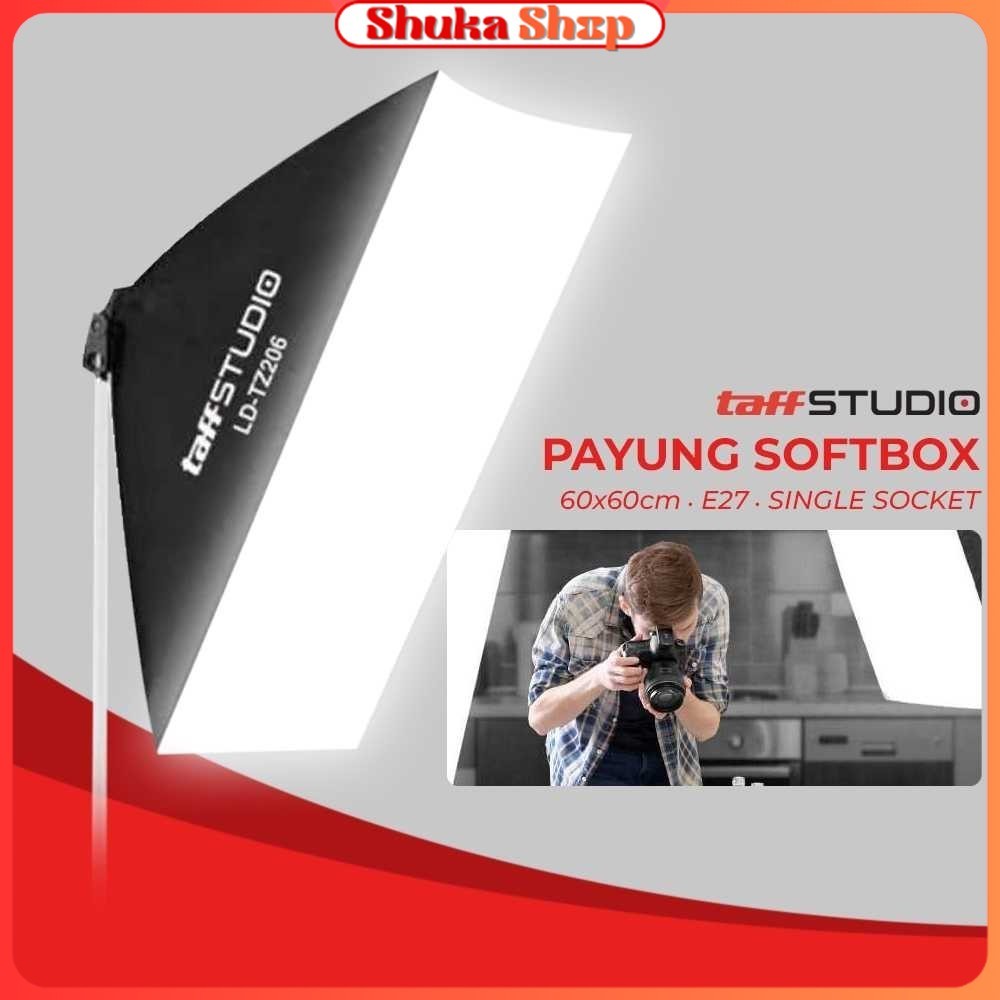 TaffSTUDIO Payung Softbox Reflektor 60x60cm E27 Single Socket - LD-TZ206