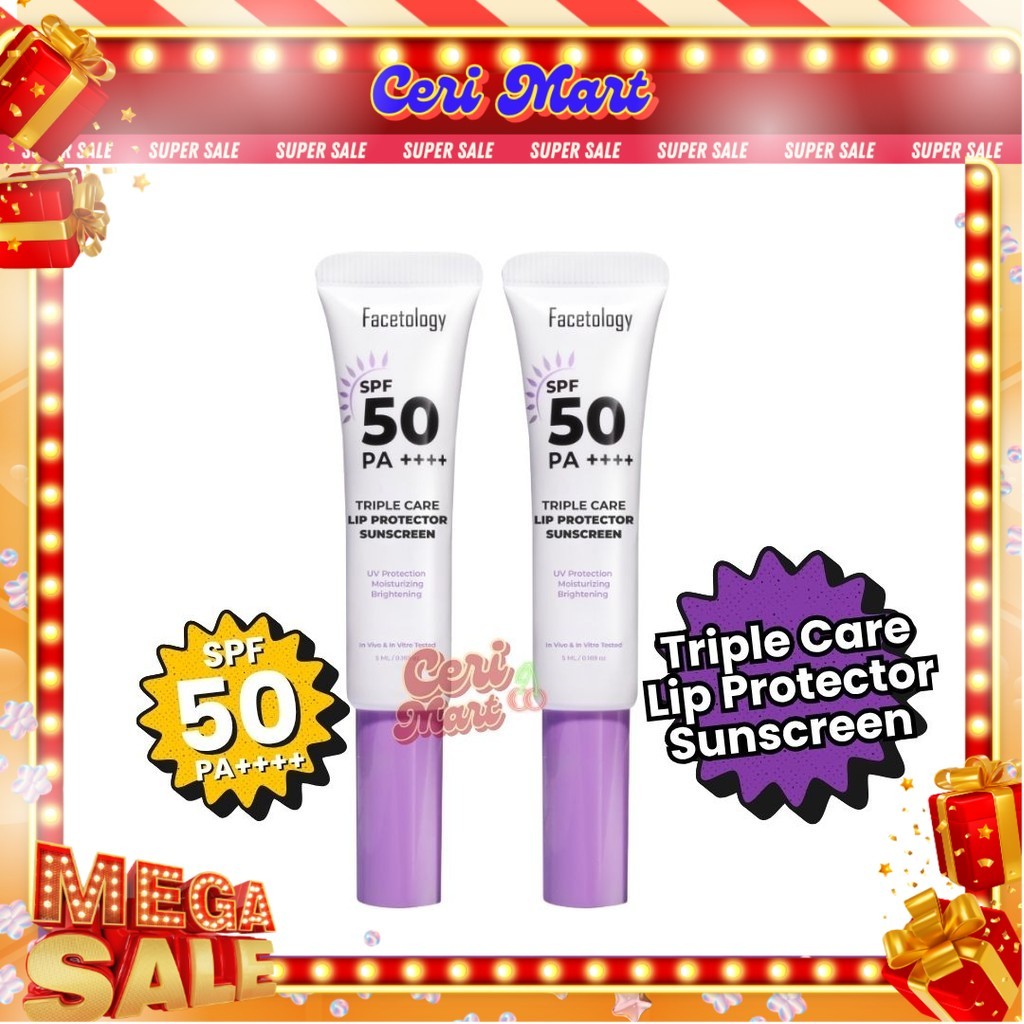 FACETOLOGY BPOM Triple Care Lip Protector Sunscreen