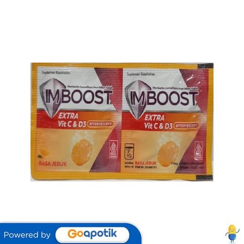 Imboost Extra Vit C & D3 Rasa Jeruk Strip 2 Tablet Effervescent