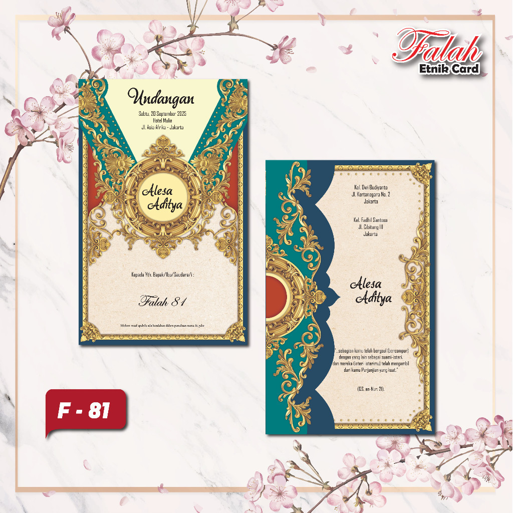 Blangko Falah code F 81  Wedding Invitation
