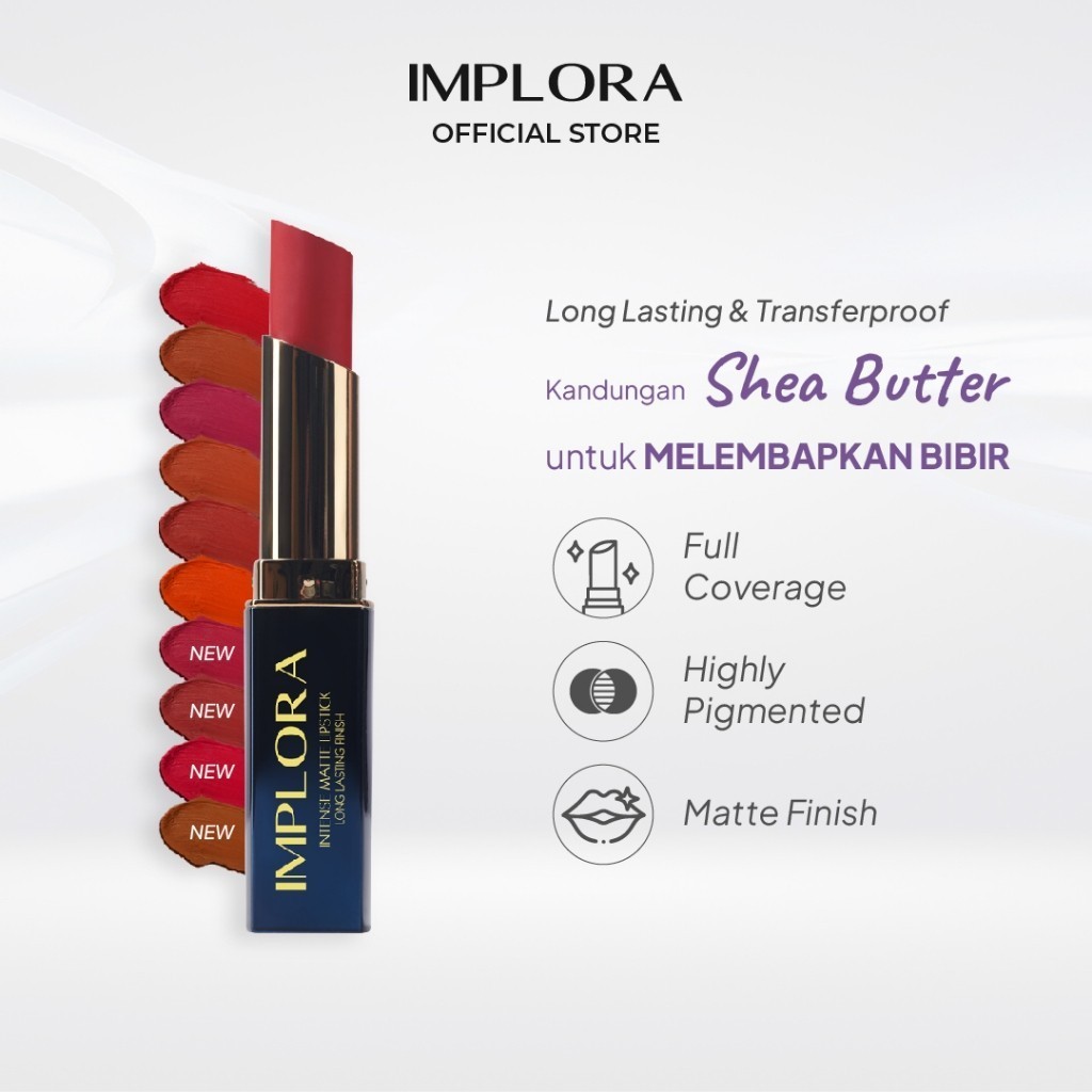 Implora Lipstick Intense Matte | Lipstik Transferproof Long-Lasting