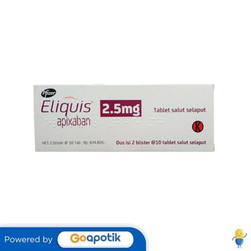 Eliquis 2.5 Mg Box 20 Tablet