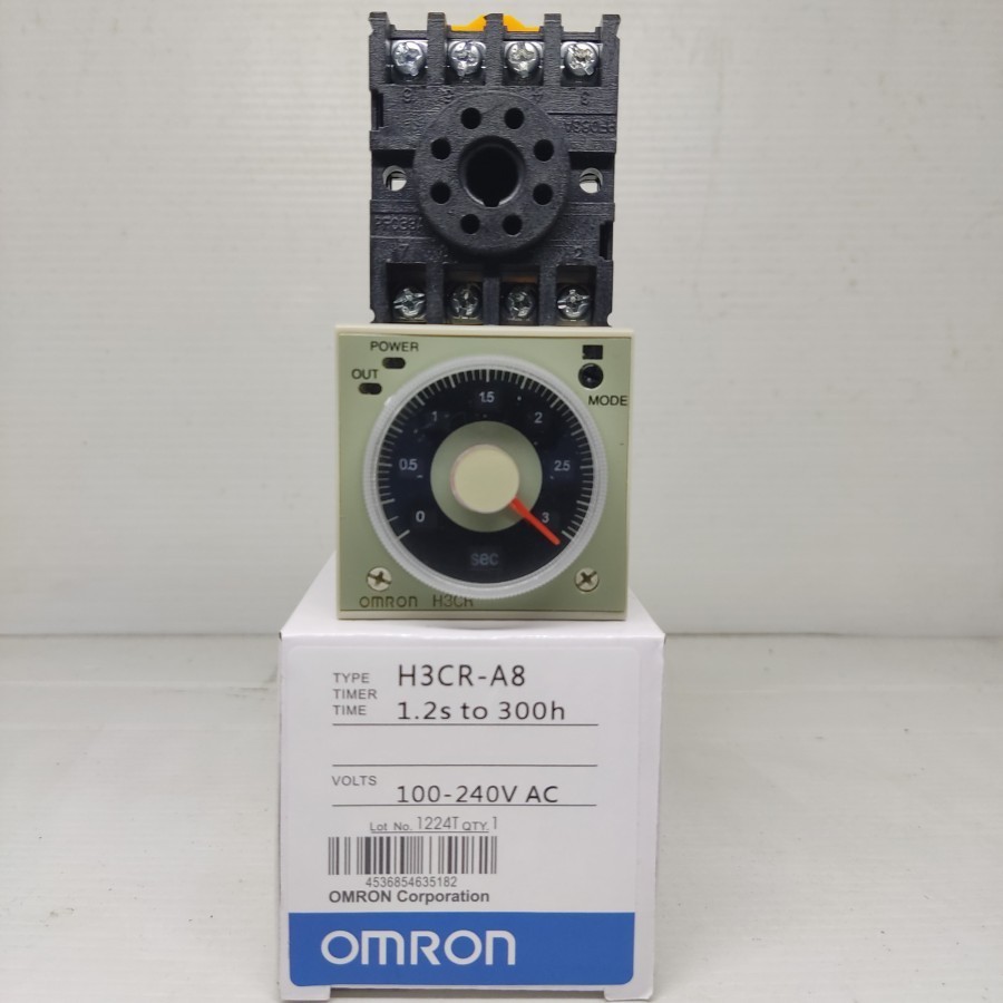 Timer Omron H3CR - A8 / 220 AC 8 Pin + socket H3crA8