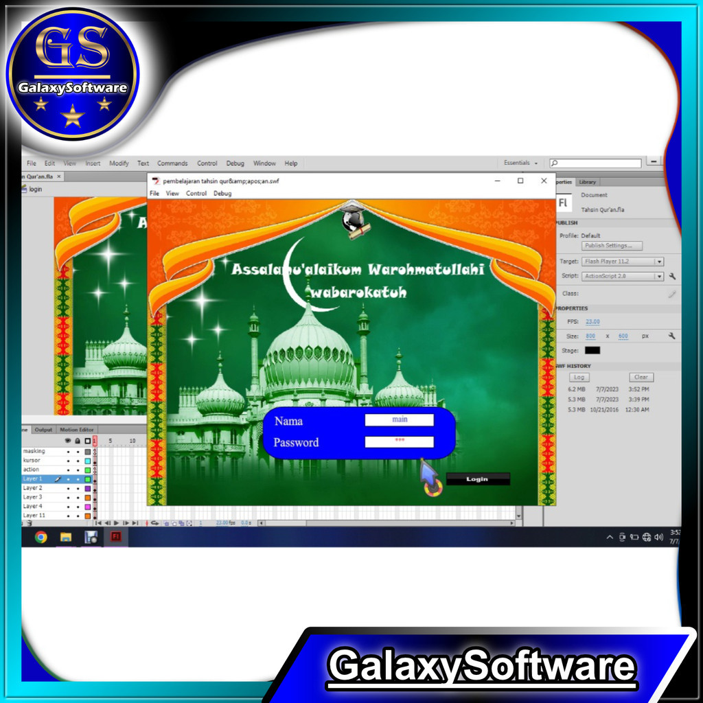 Source Code Adobe Flash Tahsin Qur'an 1 untuk program skripsi atau TA - GalaxySoftware