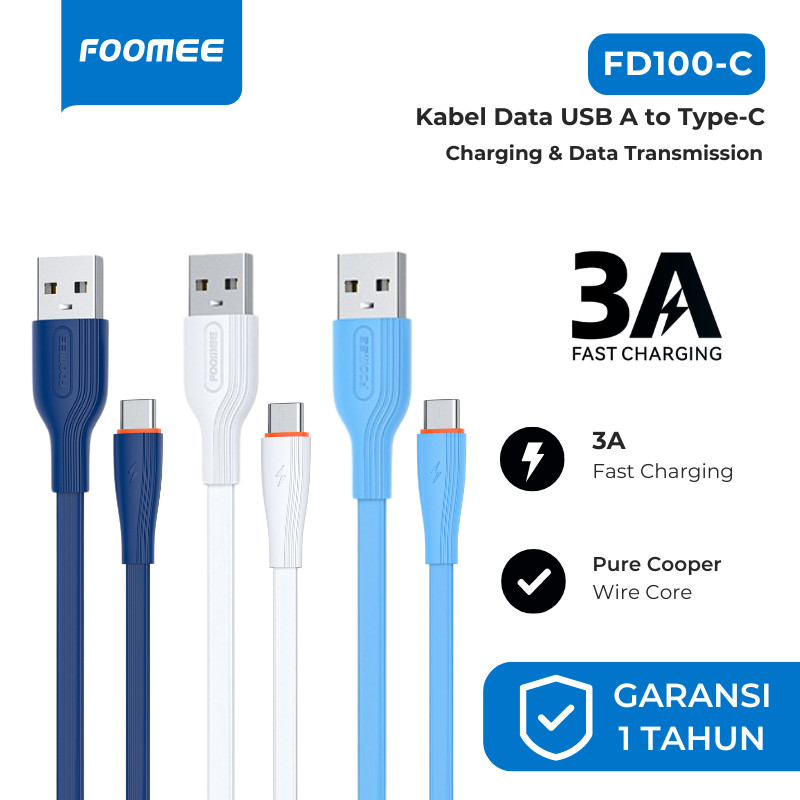Kabel Data Foomee FD100/DD01 Kabel Data TYPE-C/LIGHTNING/MICRO FAST CHARGING 1M