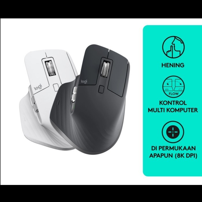 Logitech MX Master 3S Performance Mouse Wireless Bluetooth Quiet Click
