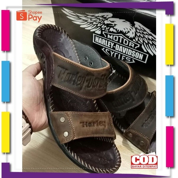 [PREMIUM ORIGINAL] sandal pria kulit sapi asli