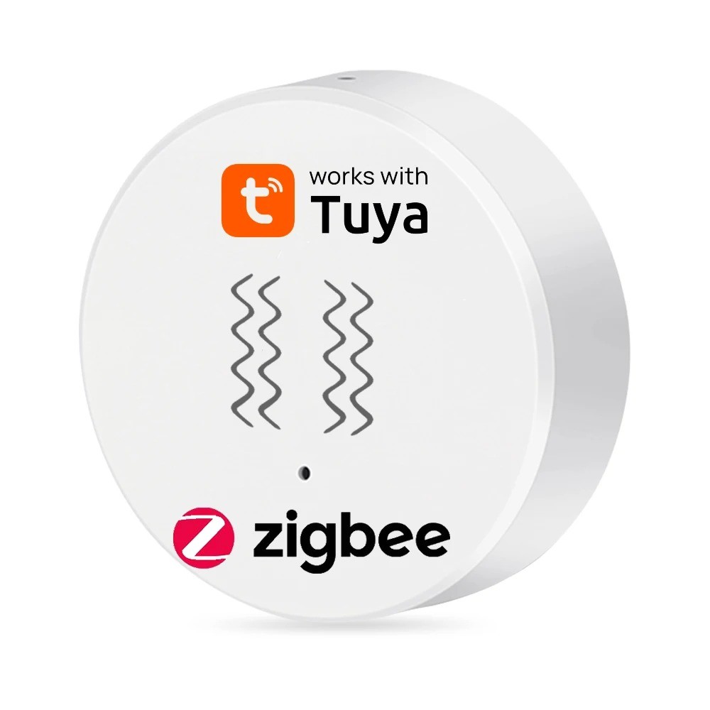 Vibration Sensor with Zigbee function Detection Tuya Smart Life APP Notification Real-Time Motion Shock Alarm History Record