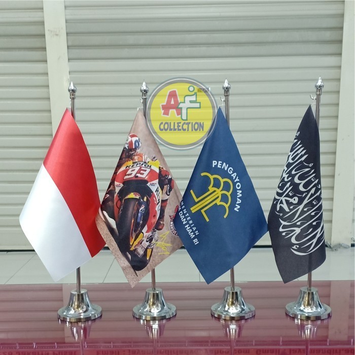Bendera Meja Custom + Tiang stainless
