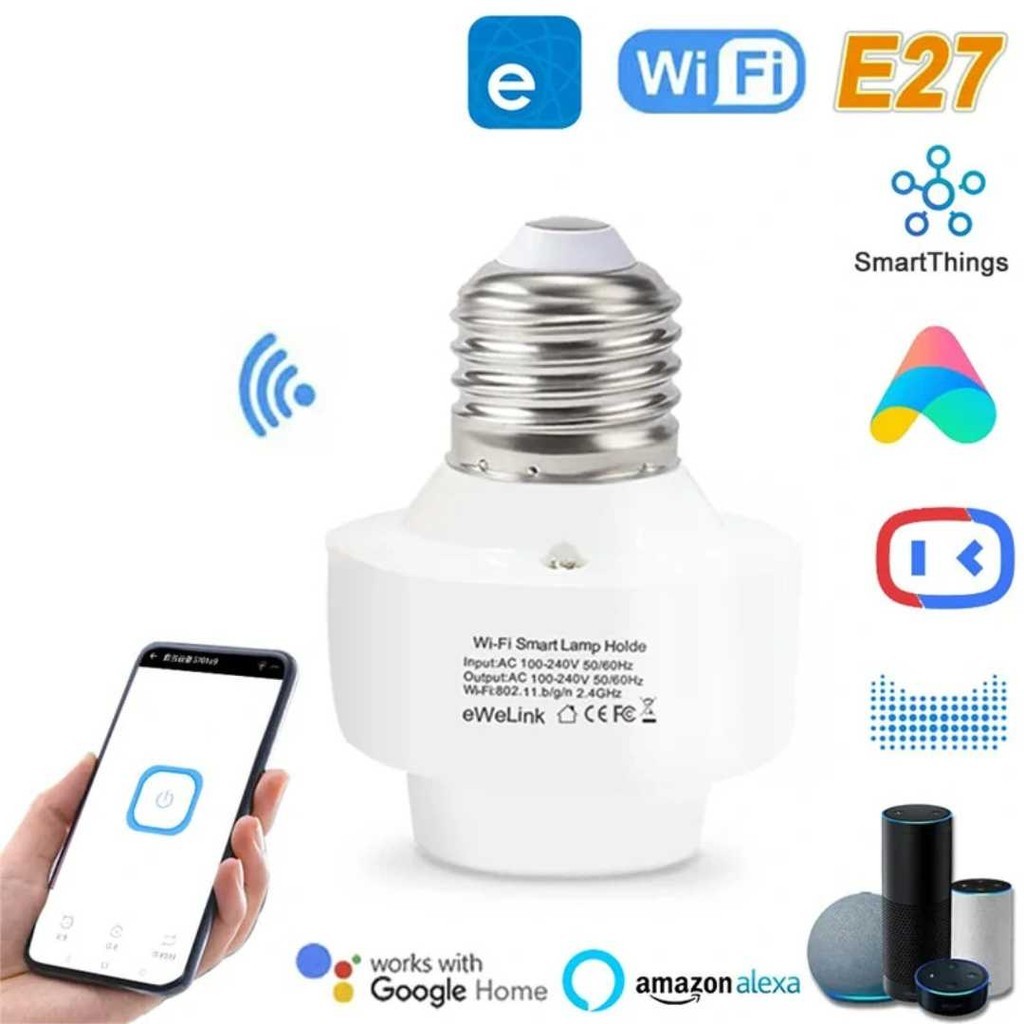 Yiweiilan Fitting Lampu Pintar Smart Lamp Socket Remote Mobile App E27 - DT0008