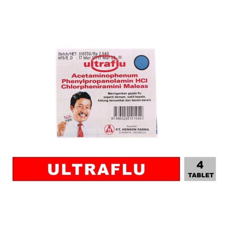 ( 3 pcs ) Ultraflu 4 Tablet Per Lembar / BK
