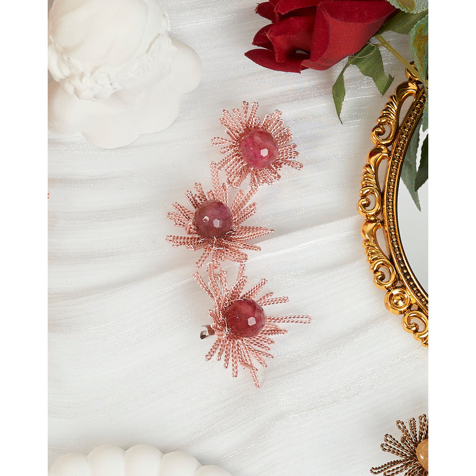Radiance Rose pink Three Layers Brooch