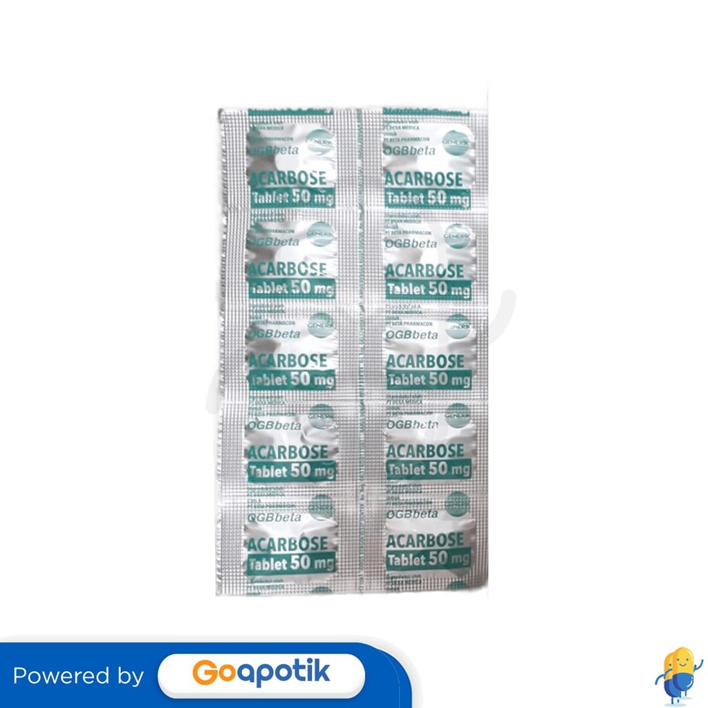 Acarbose Ogb Beta 50 Mg Strip 10 Tablet