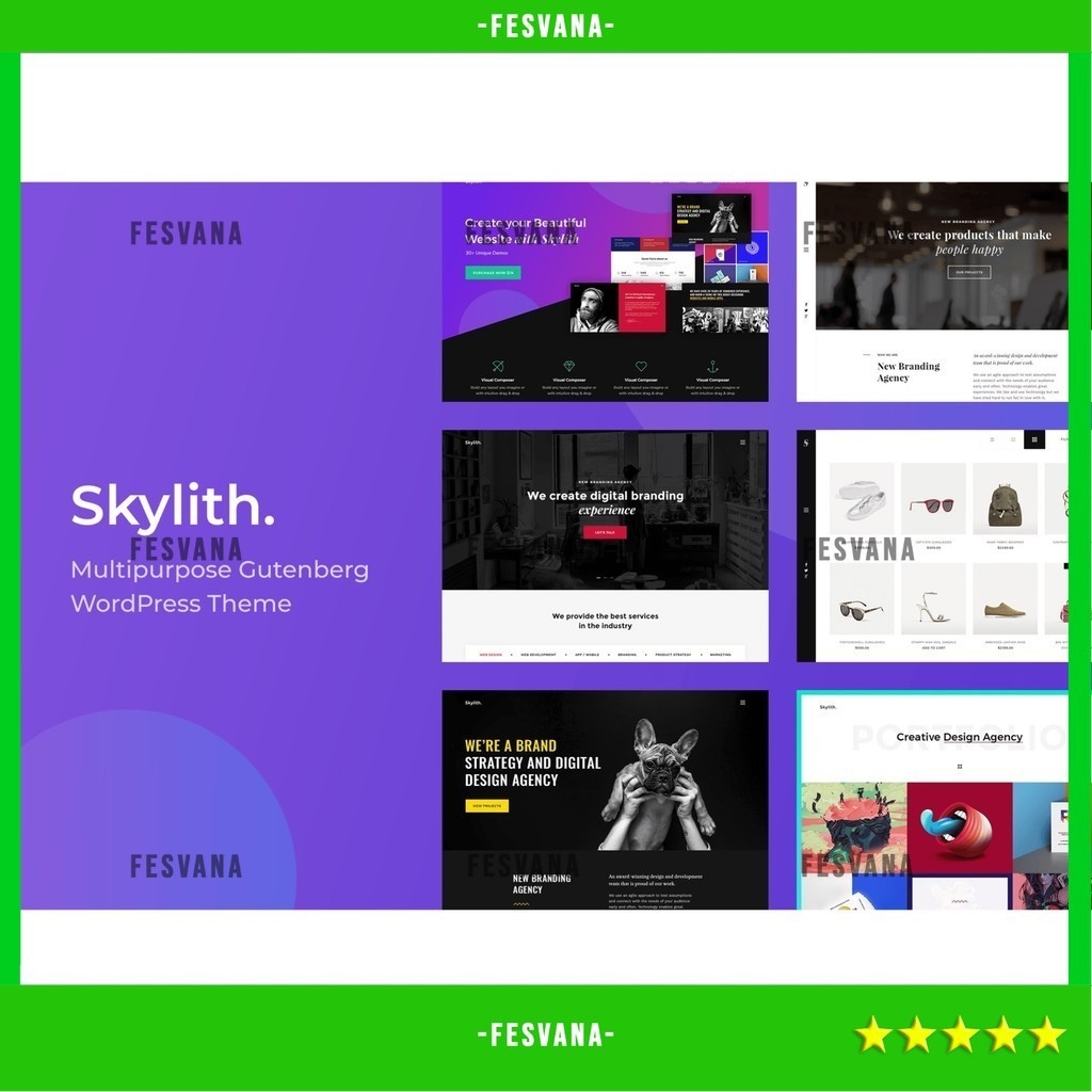 WORDPRESS THEME SKYLITH | MULTIPURPOSE GUTENBERG   D5279 TEMA TEMPLATE WEB BY FESVANA ORIGINAL
