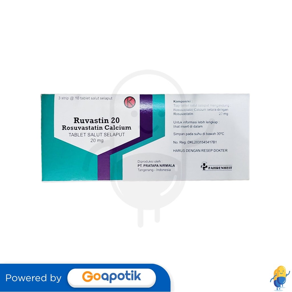Ruvastin 20 Mg Box 30 Tablet