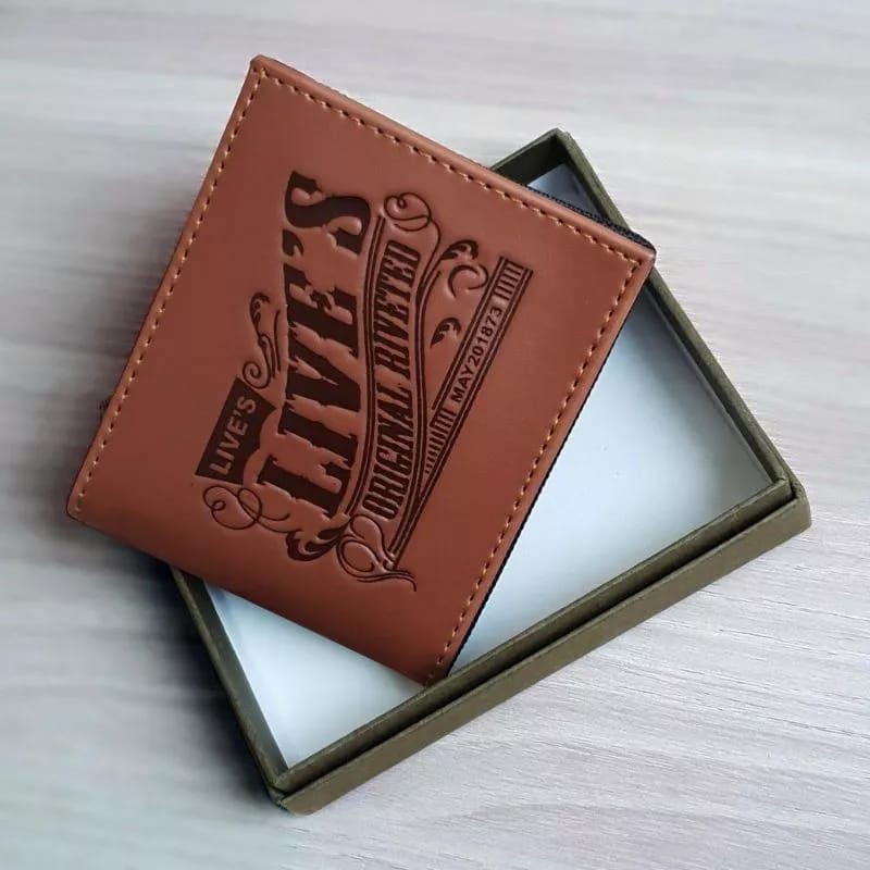 Dompet Cowok Lipat 2 Simple + Box