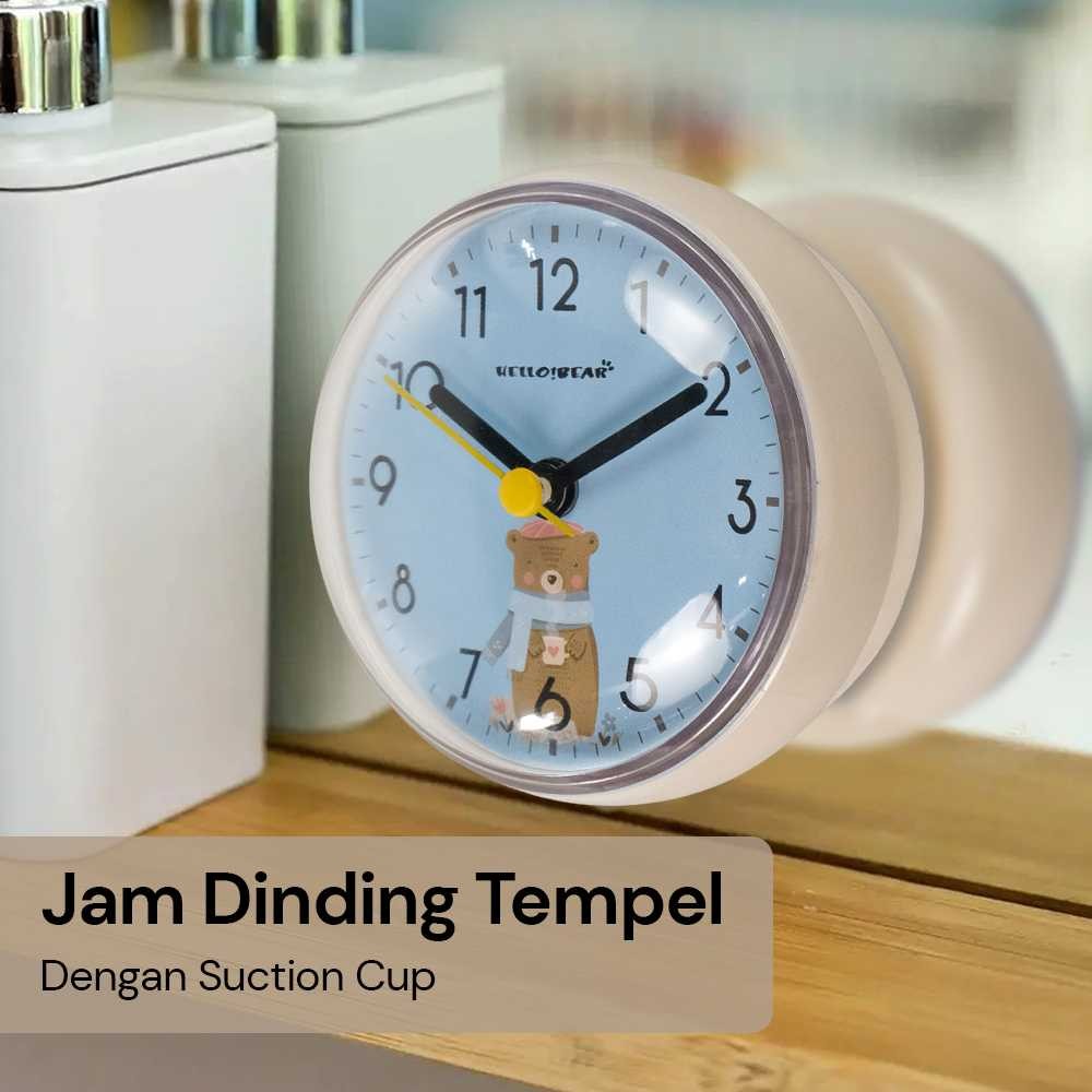 Hellobear Jam Dinding Tempel Wall Clock with Suction Cup Waterproof - V99