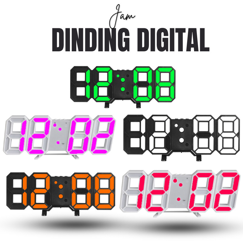 Jam Dinding Bentuk Angka Digital LED 3D