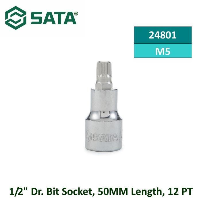 SATA 24801 - Socket Bits 12PT M5 1/2" Dr. Bit Socket, 50MM Length Sata Tools