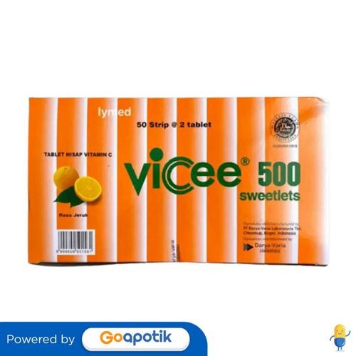 Vicee 500 Rasa Jeruk Box 100 Tablet