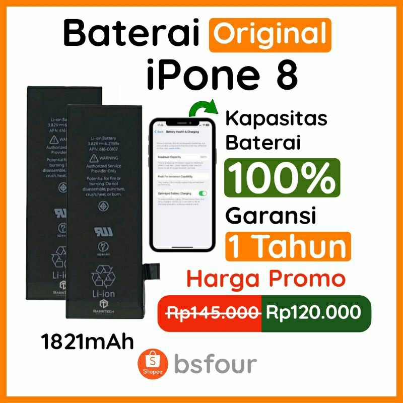 BATU BATERAI BATTERY BATRE IPH 8 ORIGINAL