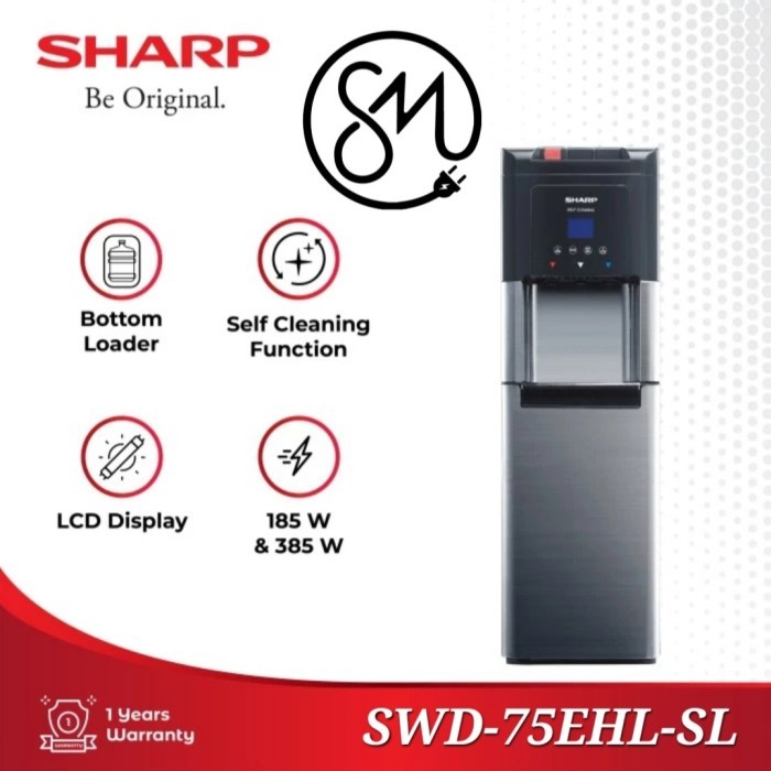 Dispenser Sharp Galon Bawah SWD-75EHL SL Kompresor Bottom Loading