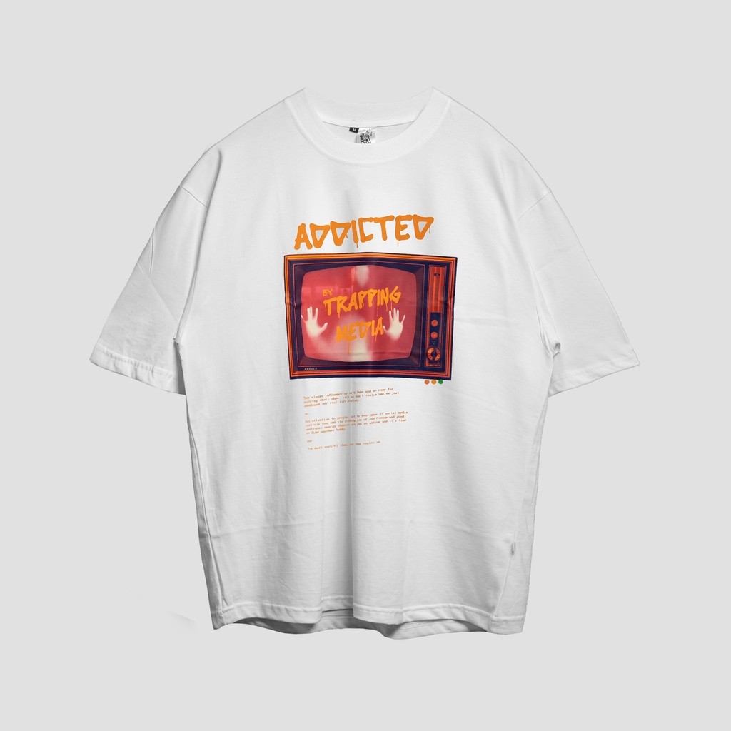 Exhale Tshirt Addicted White Oversized