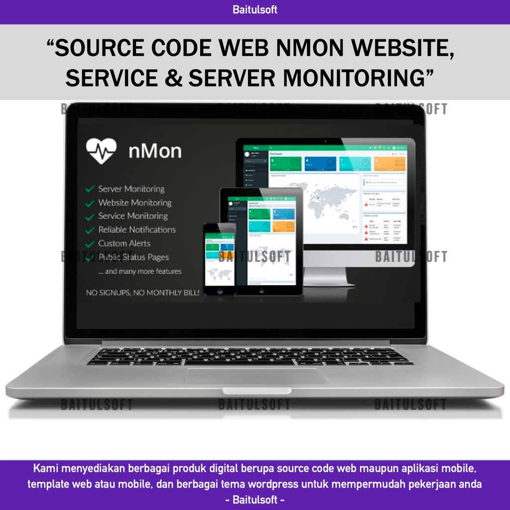 SOURCE CODE APLIKASI WEB NMON WEBSITE, SERVICE & SERVER MONITORING D71 BLASTCODE