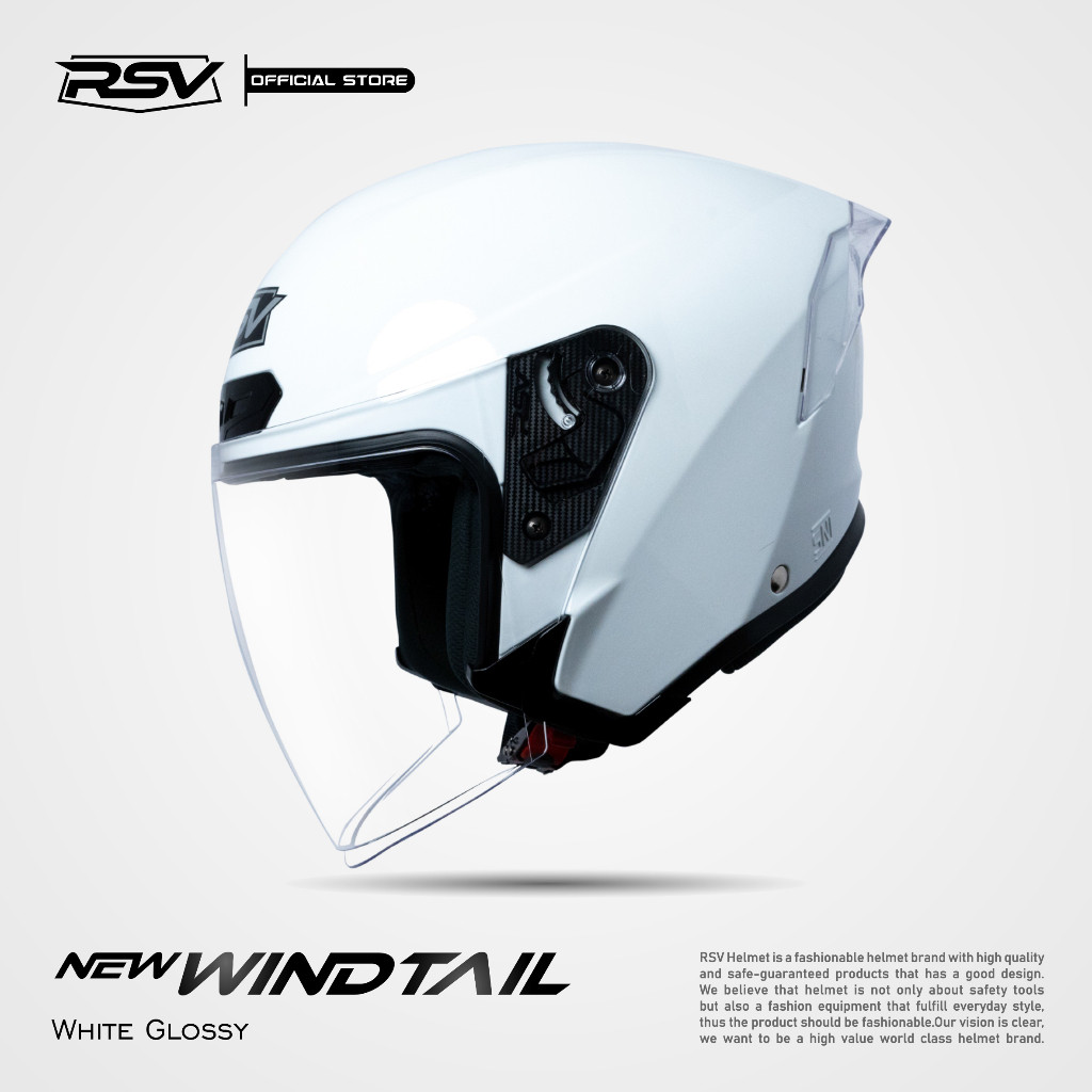 Helm RSV New Windtail White Glossy Single Visor