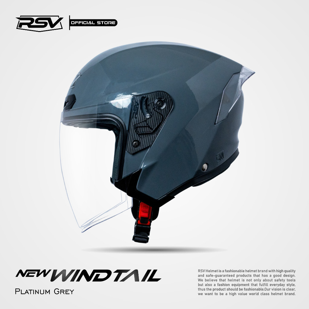 Helm RSV New Windtail Platinum Grey Glossy Single Visor