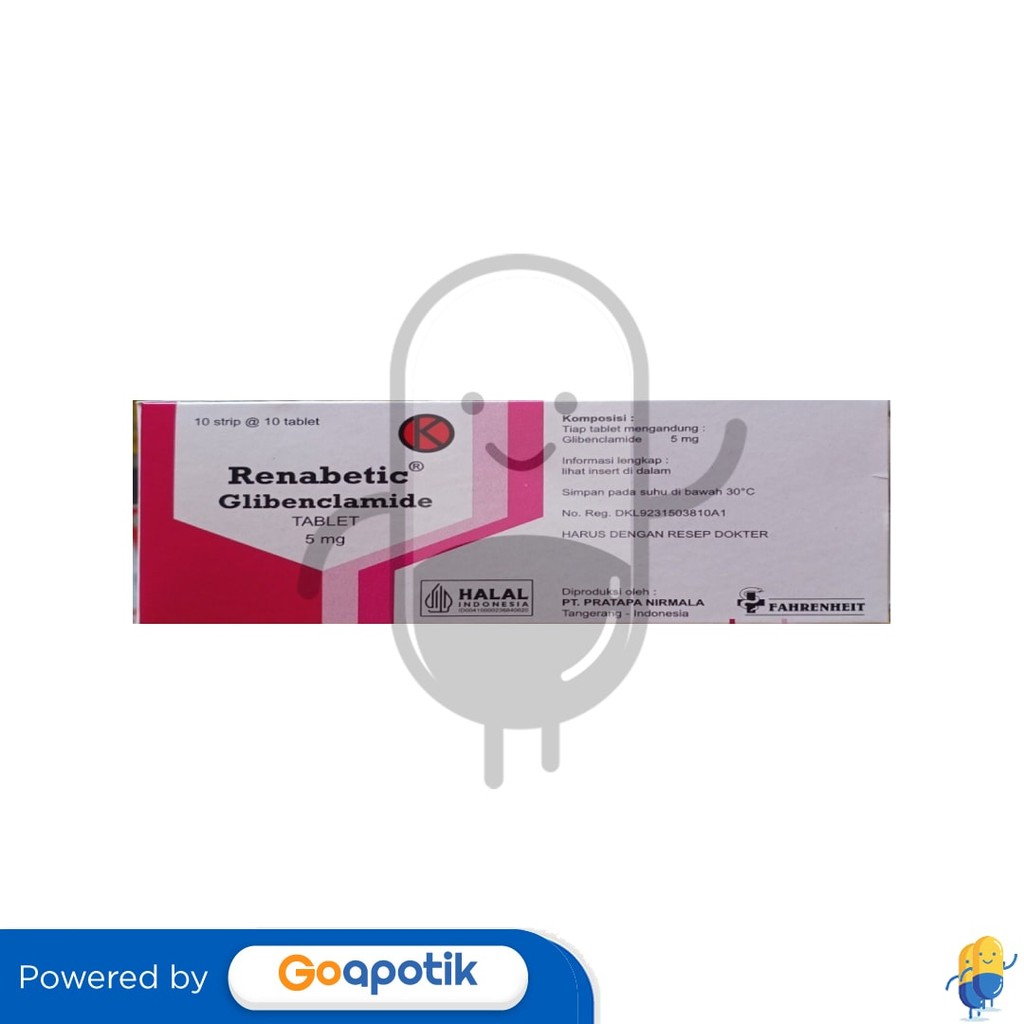 Renabetic 5 Mg Box 100 Tablet