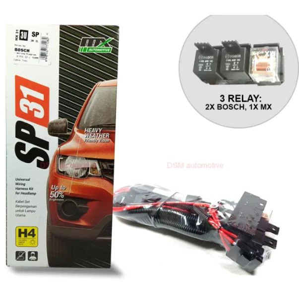 kabel set 3 relay H4 bosch Sp31