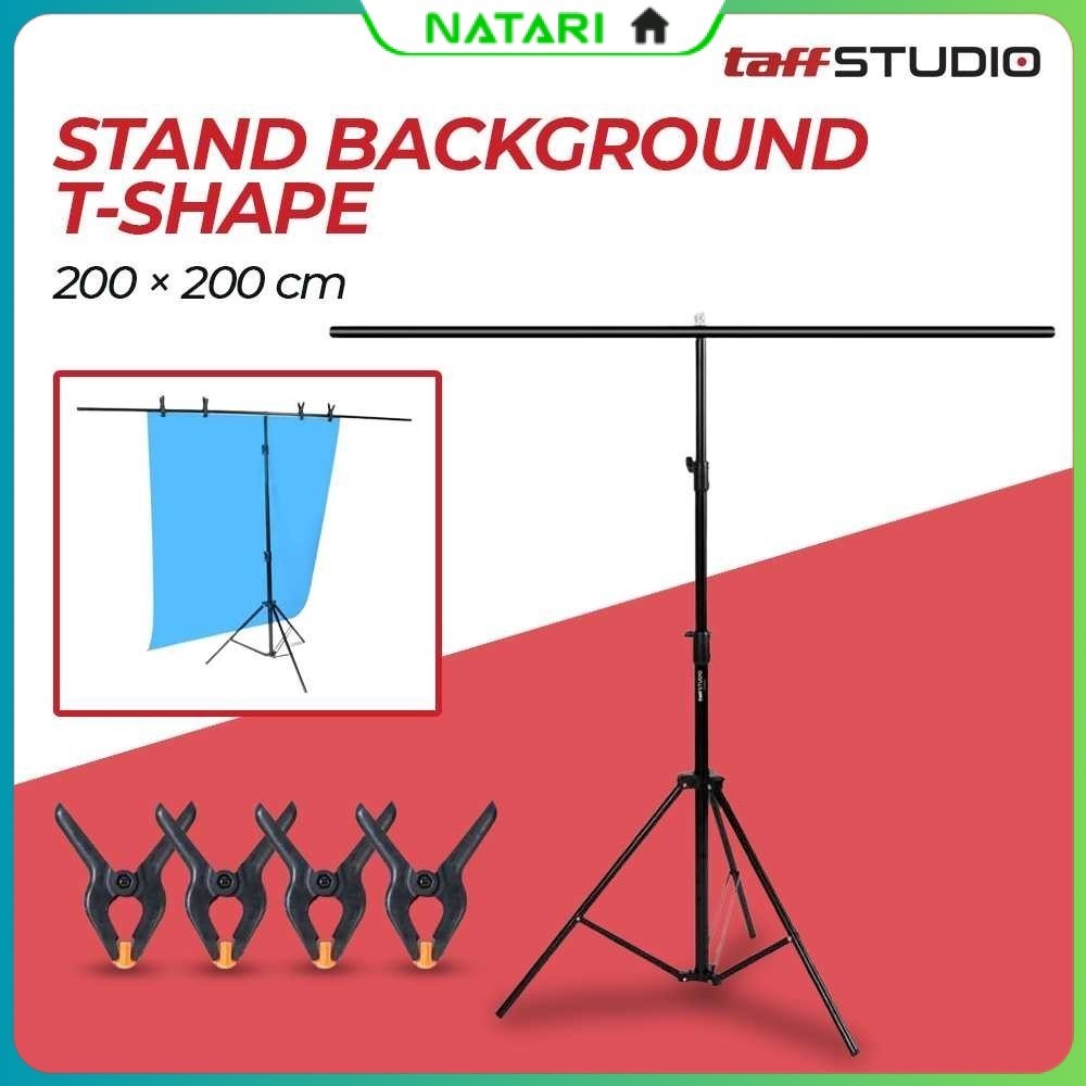 TaffSTUDIO Stand Background Backdrop T-Shape 4 Clamp - M139