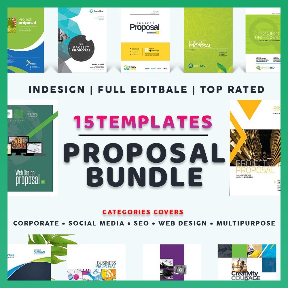 NS 15 Business Proposal Bundle Collection | Fully Editable | Indesign