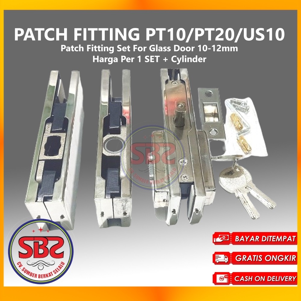 SET Patch Fitting Glass Door PT10/PT20/US10 KOMPLIT SET HIGH QUALITY