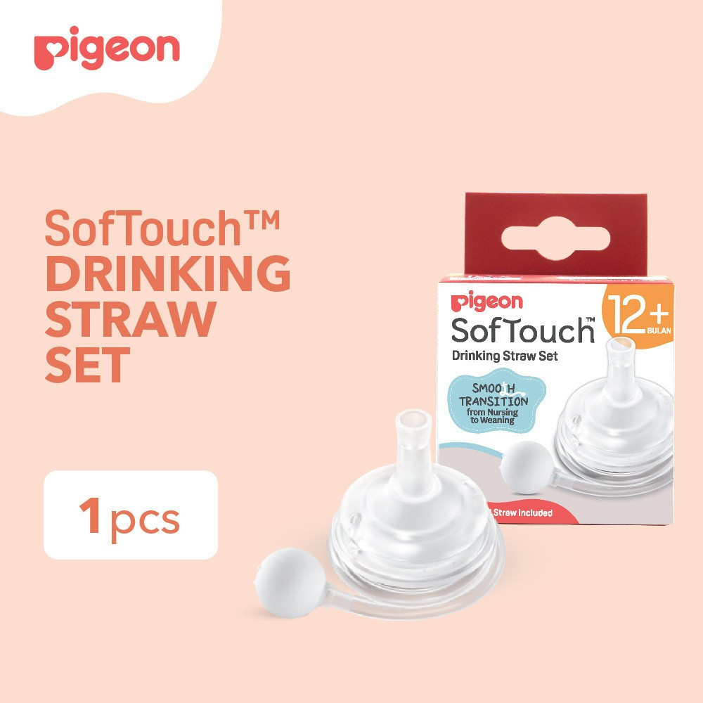 PIGEON Softouch Drinking Straw Set 12+ bulan