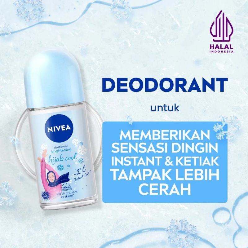 Nivea Deodorant Roll On Brightening Hijab Cool 50ml