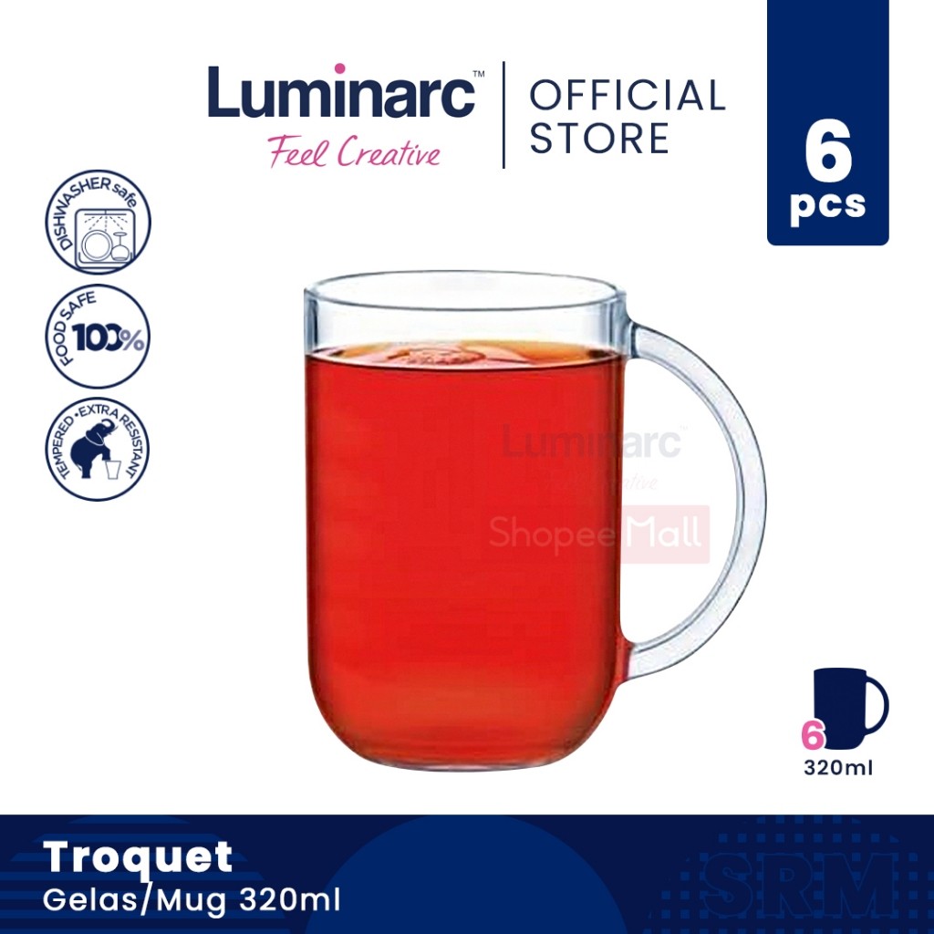 LUMINARC GELAS/MUG TROQUET 320ML - 6PCS